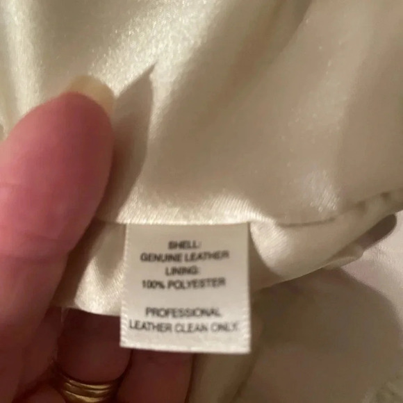 Vintage White House Black Market Cream Colored Soft Leather Jacket Small EUC - Picture 6 of 9